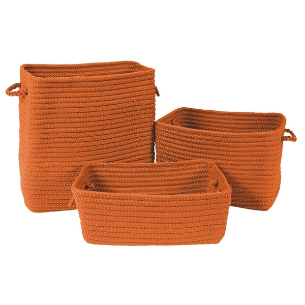 Modern Farmhouse 3-Piece Basket Set - Tangerine