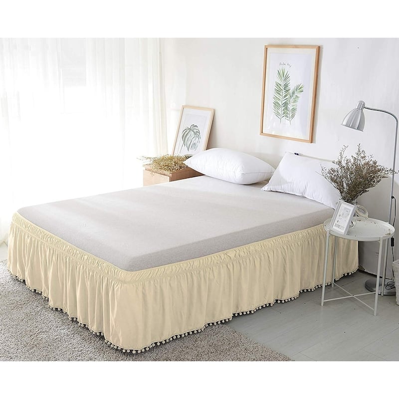 Elegant Comfort Luxury Pom Pom Bed Skirt