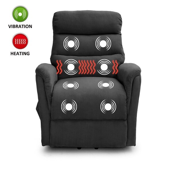 Lifesmart Ultra Comfort Gray Lift Chair with Heat Massage and Remote