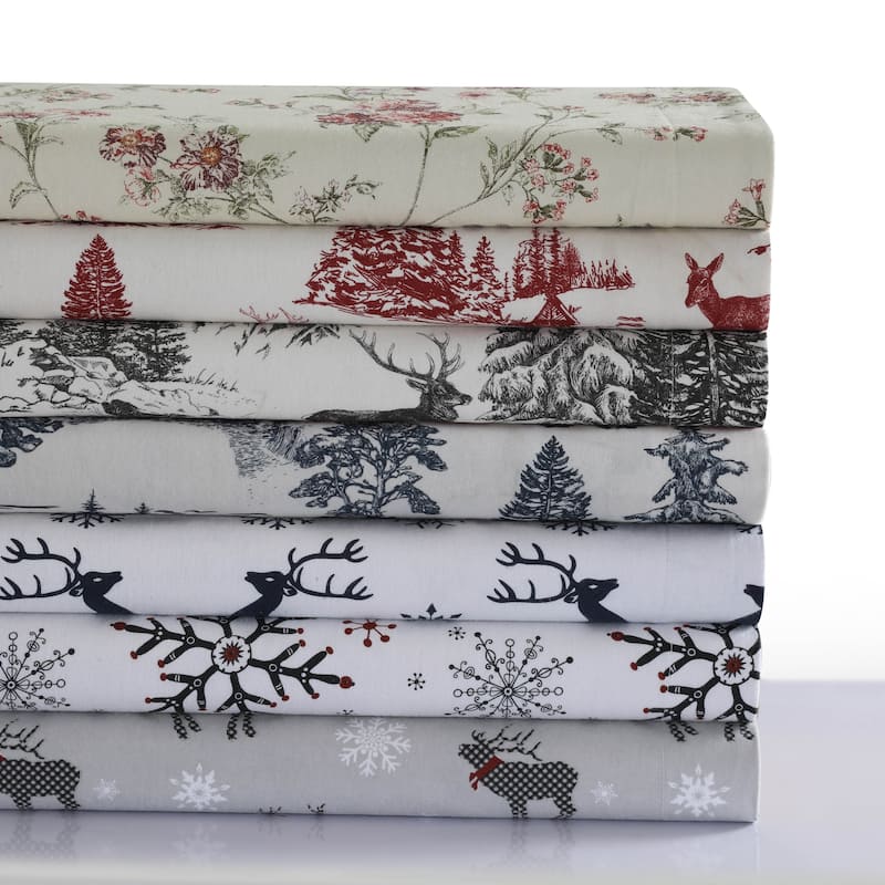 200-GSM Heavyweight Soft Flannel Printed Oversized Duvet Cover Set (Insert Excluded)