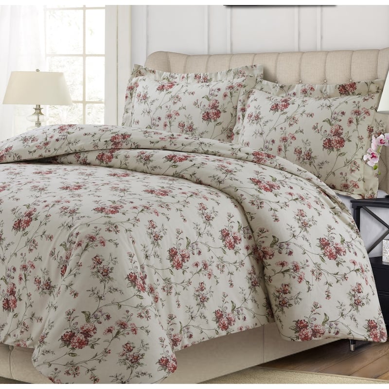 200-GSM Heavyweight Soft Flannel Printed Oversized Duvet Cover Set (Insert Excluded)