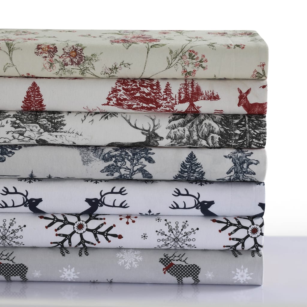 200-GSM Heavyweight Soft Flannel Printed Oversized Duvet Cover Set (Insert Excluded)