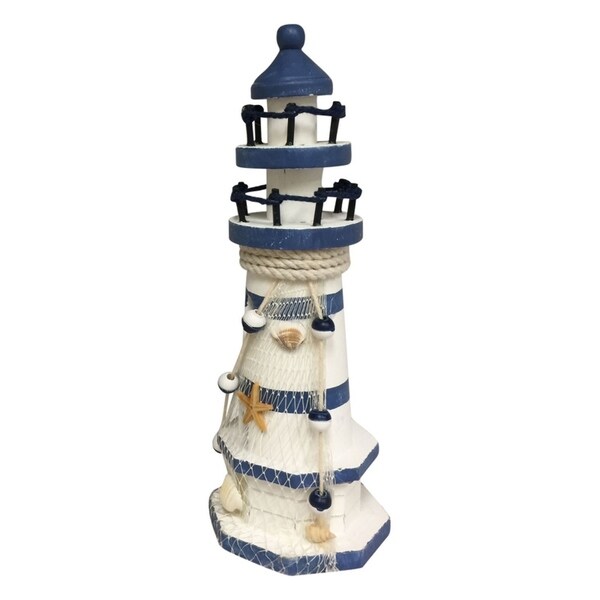 Creative Motion Polyresin Nautical Theme Decorative Lighthouse Figurine