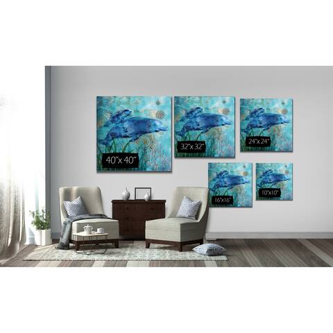 Deep Sea Dolphins -Gallery Wrapped Canvas
