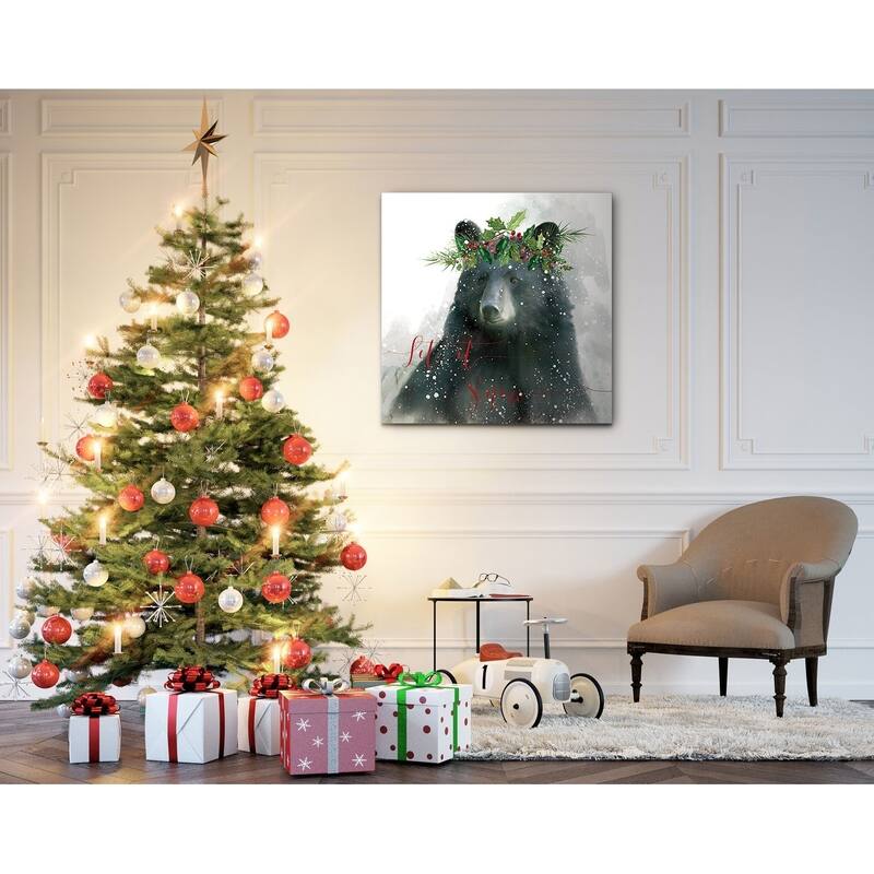 Let It Snow Bear -Gallery Wrapped Canvas