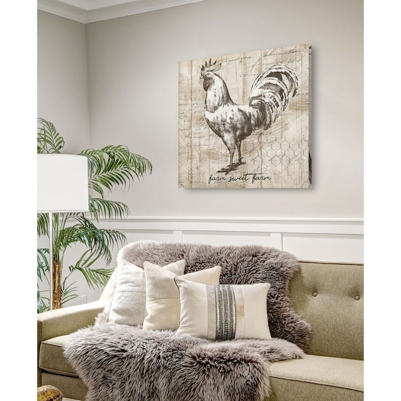 Farm Rooster -Gallery Wrapped Canvas