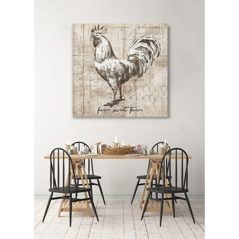 Farm Rooster -Gallery Wrapped Canvas