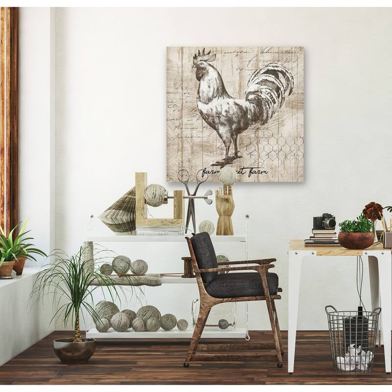 Farm Rooster -Gallery Wrapped Canvas