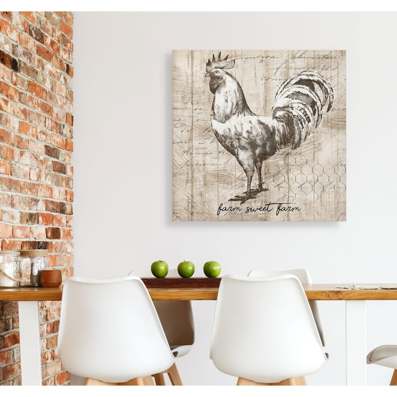 Farm Rooster -Gallery Wrapped Canvas