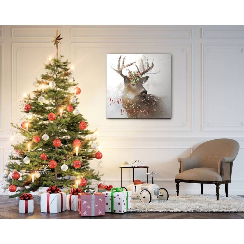 Winter Wonderland Deer -Gallery Wrapped Canvas