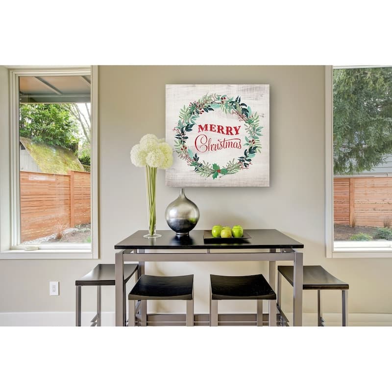 Merry Christmas Wreath -Gallery Wrapped Canvas