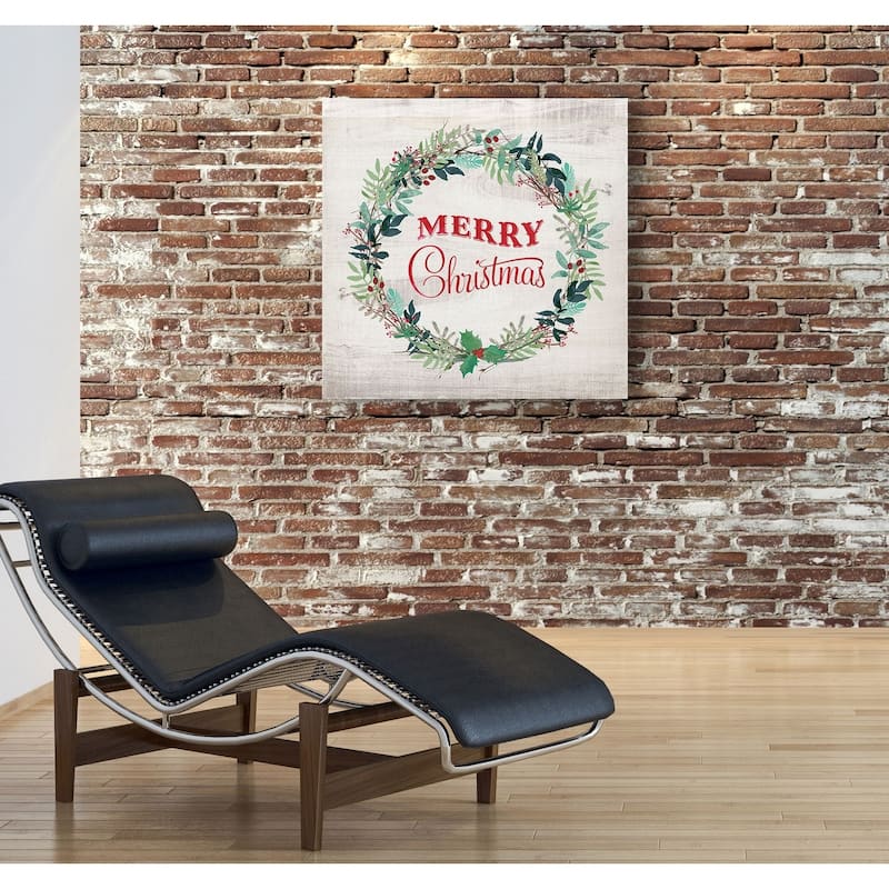 Merry Christmas Wreath -Gallery Wrapped Canvas