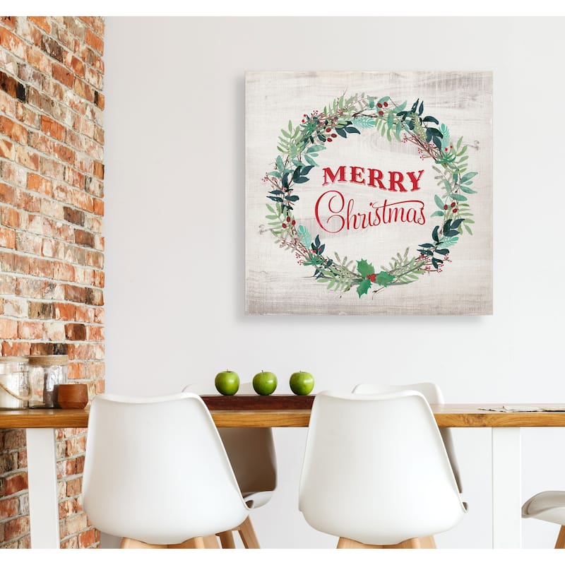 Merry Christmas Wreath -Gallery Wrapped Canvas