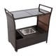 Kinbor Outdoor Wicker Bar Cart Patio Serving Cart w/ Wheels - Thumbnail 8