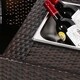 Kinbor Outdoor Wicker Bar Cart Patio Serving Cart w/ Wheels - Thumbnail 9