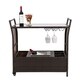 Kinbor Outdoor Wicker Bar Cart Patio Serving Cart w/ Wheels - Thumbnail 0