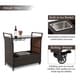 Kinbor Outdoor Wicker Bar Cart Patio Serving Cart w/ Wheels - Thumbnail 3