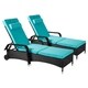 Kinbor Set of 2 Patio Furniture Outdoor Wicker Chaise Lounge Chair Adjustable Lounger Chair w/ Cushion - Thumbnail 1