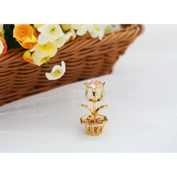 Shop Matashi Ktmtflt71 Tulip Flower Table Top Ornament Crystals Decorative Shiny Metal Artwork Gold Bear Set Pink Free Shipping On Orders Over 45 Overstock 24135730