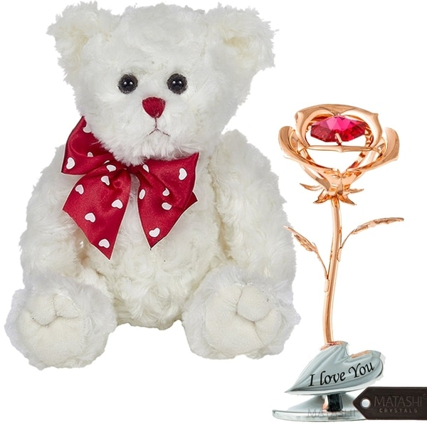 rose gold stuffed teddy bear