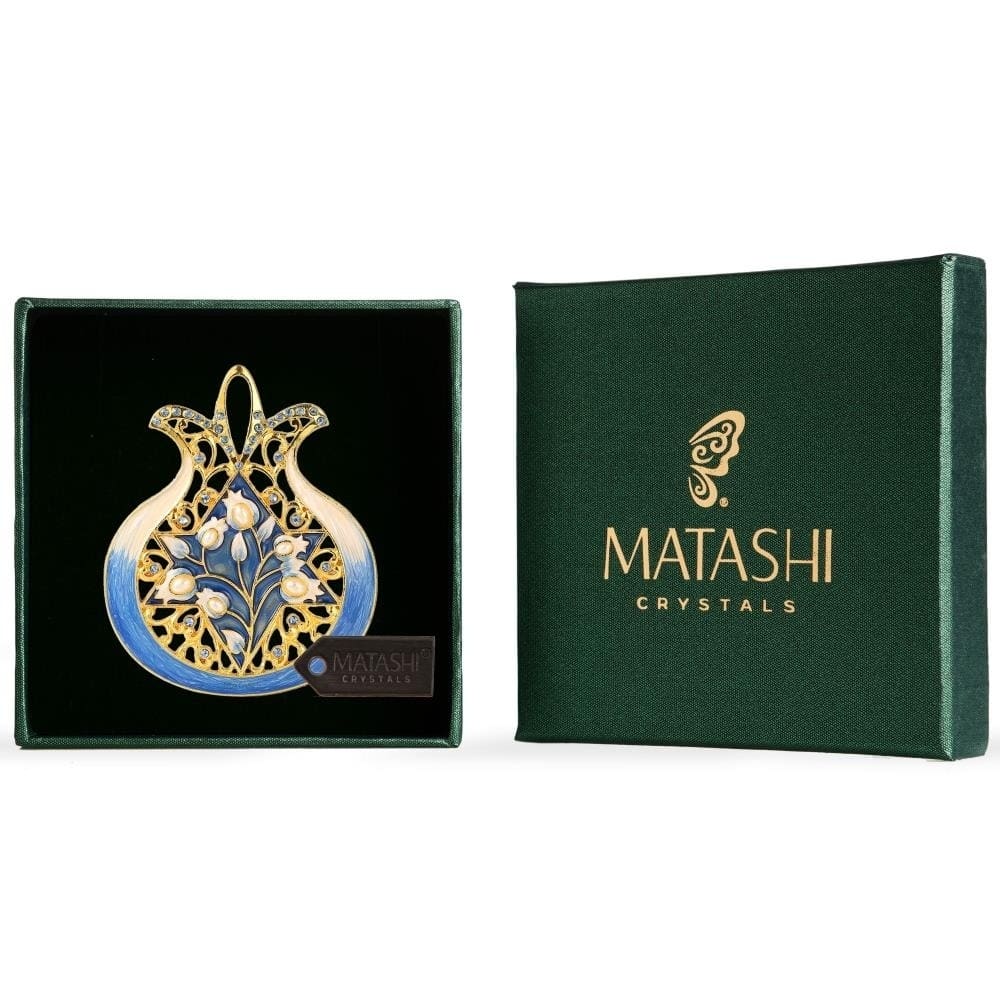 Classic Gold-Plated Pomegranate with Star of David Hanging Ornament by Matashi