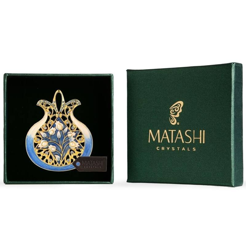 Classic Gold-Plated Pomegranate with Star of David Hanging Ornament by Matashi