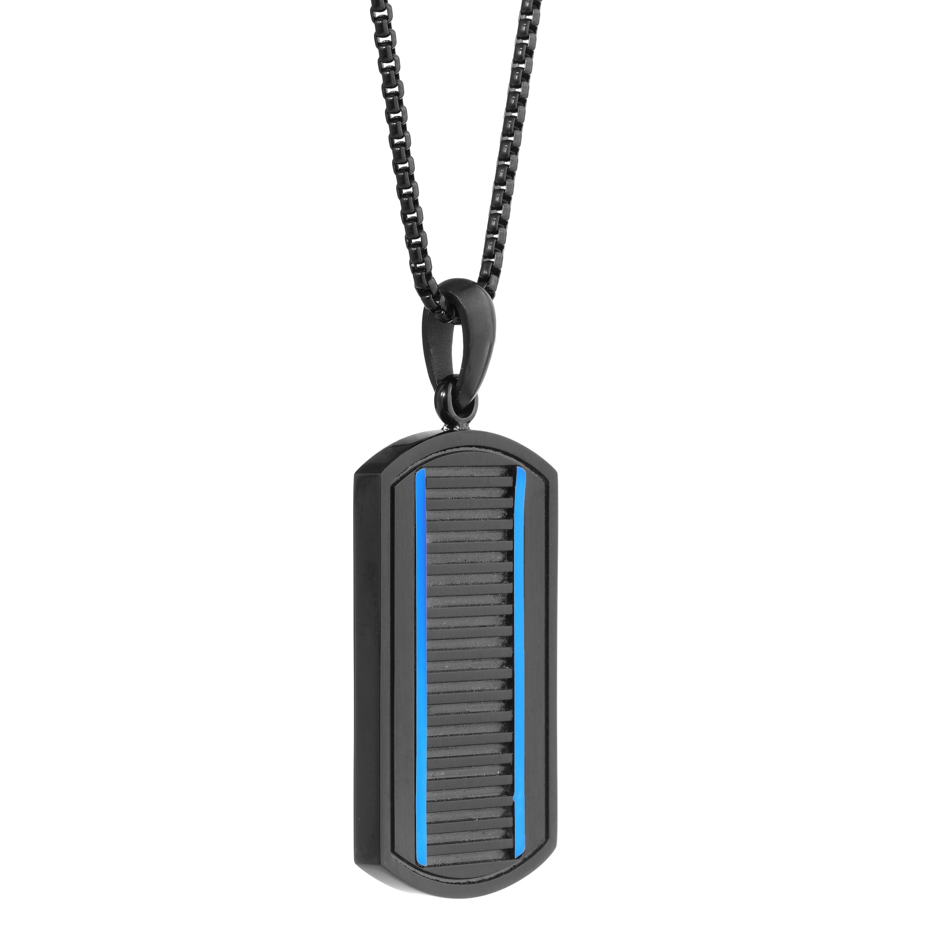 black dog tag pendant