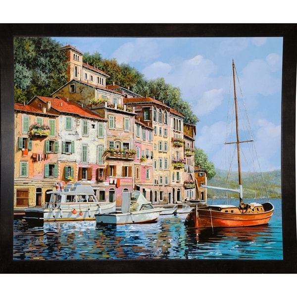 La Barca Rossa Alla Calata-GUIBOR127791 Print 13.75"x16.75" by Guido Borelli