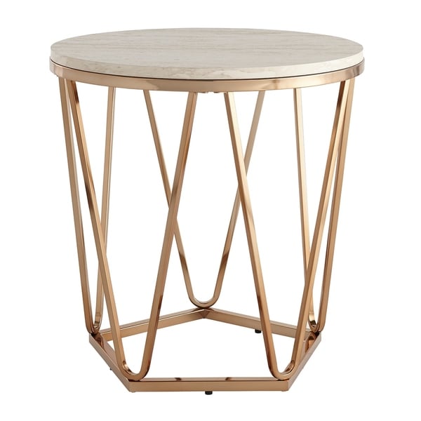 silver orchid henderson faux stone round end table