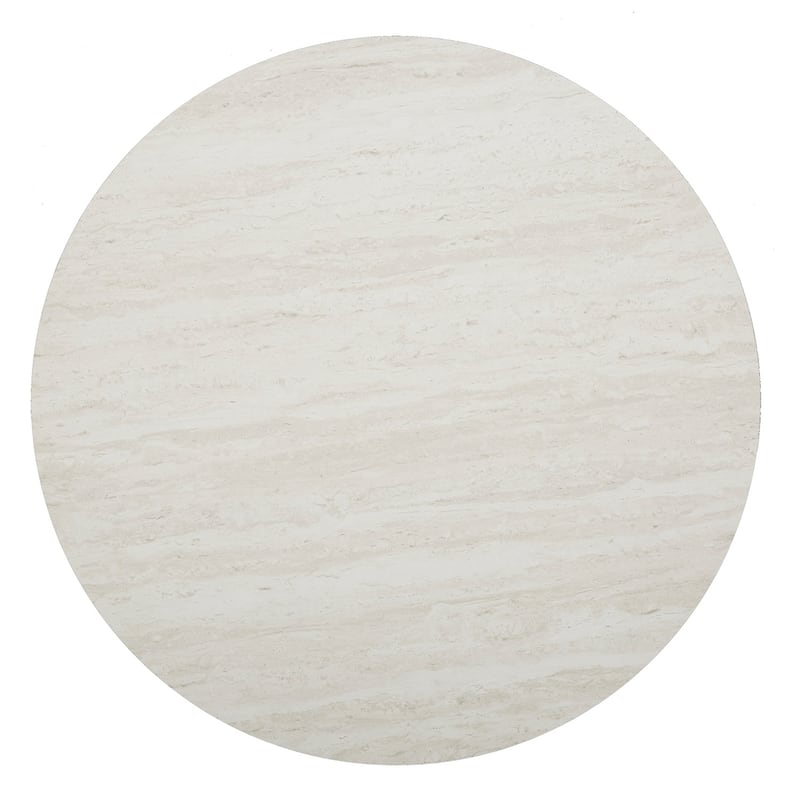 SEI Furniture Henderson Modern Faux Marble Round Coffee Table with Gold Geometric Base