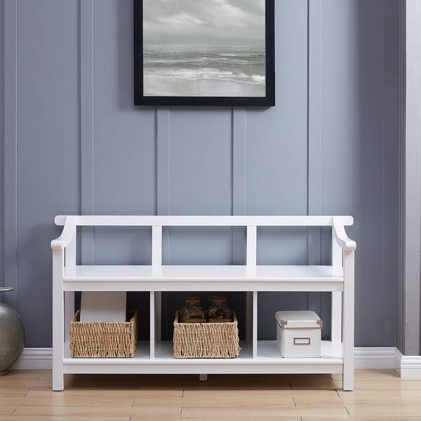 Shop Porch Den Sylvester White Entryway Bench On Sale Free