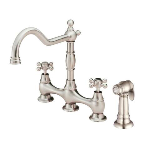 Gerber Opulence? Two Handle Bridge Faucet with Spray Stainless Steel