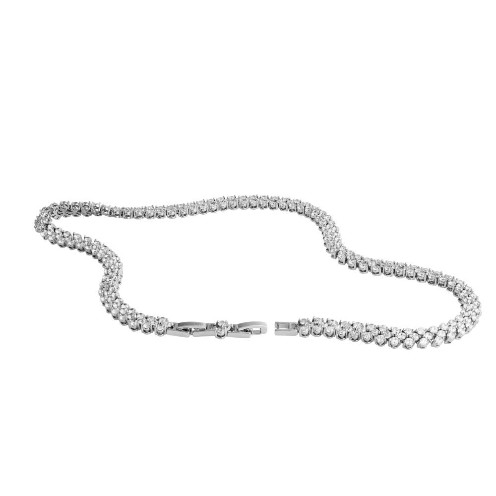 Matashi Rose Gold and Chrome Plated Jewelry Stand Combo with 16 Inch Rhodium Plated Necklace