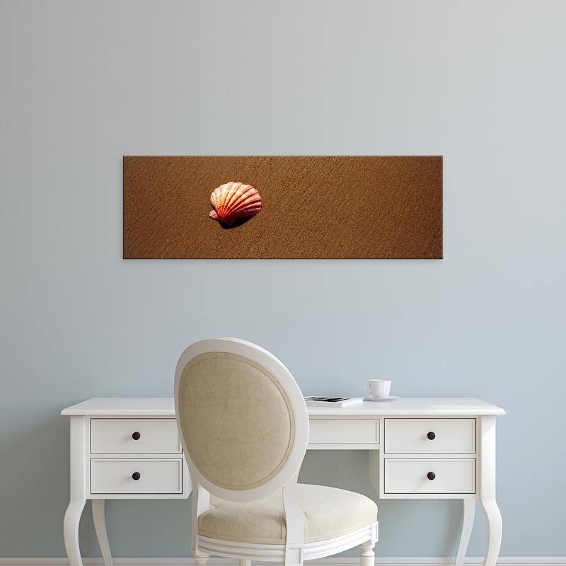 Easy Art Prints Panoramic Images's 'A conch shell on the beach, Malibu, Los Angeles County, California' Premium Canvas Art