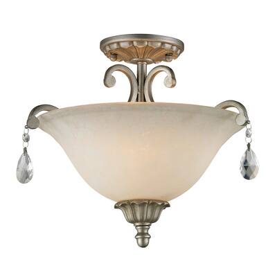 Avery Home Lighting Melina 3-Light Semi-Flush Mount - Silver
