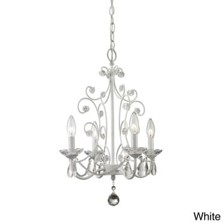 Avery Home Lighting Princess 4-light Mini Chandelier with Crystal Accents (White) - Chandeliers For Bedrooms by Overstock.com