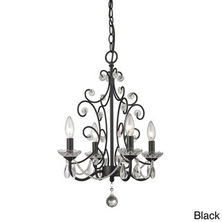 Avery Home Lighting Princess 4-light Mini Chandelier with Crystal Accents (Black) - Chandeliers For Bedrooms by Overstock.com