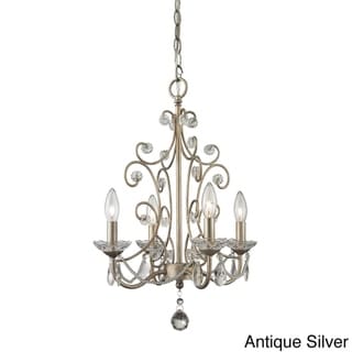 Avery Home Lighting Princess 4-light Mini Chandelier with Crystal Accents (Grey) - Chandeliers For Bedrooms by Overstock.com
