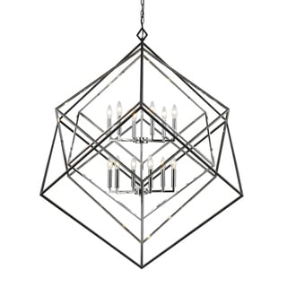 Avery Home Lighting Euclid 12-light Chandelier (Chrome - Black/Chrome) - Chandeliers For Bedrooms by Overstock.com