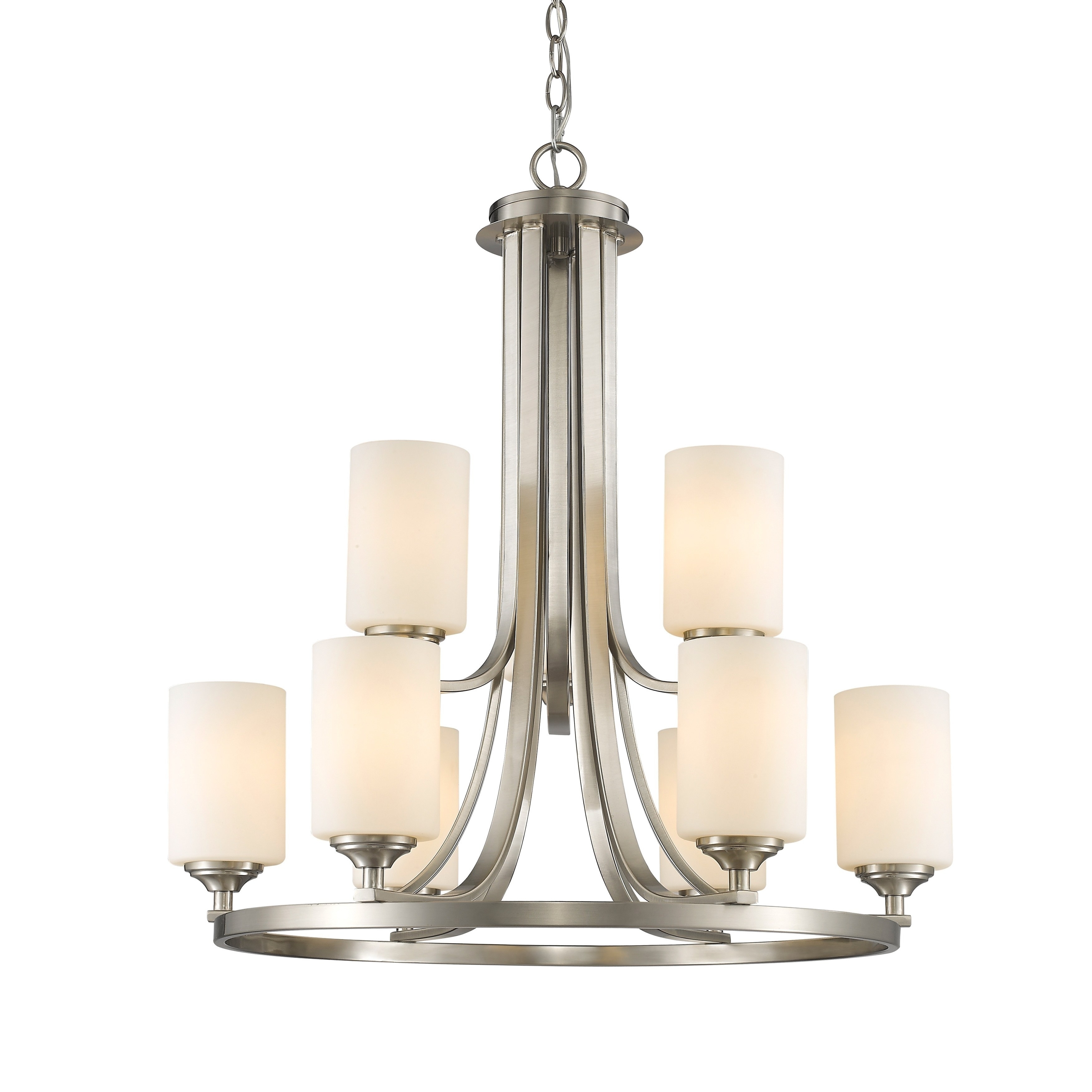 Avery Home Lighting Bordeaux 9-lights Brushed Nickel Chandelier - Chandeliers For Bedrooms by Overstock.com