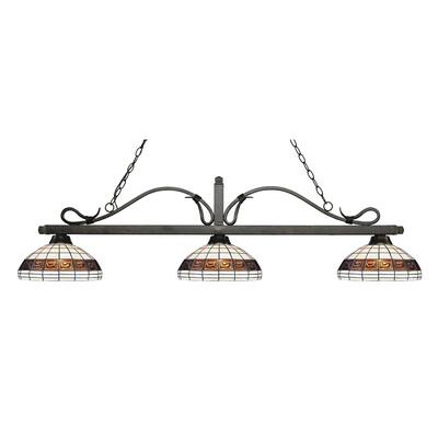 Avery Home Lighting Melrose 3-light Island/Billiard Multi Colored Tiffany-style-finished Light