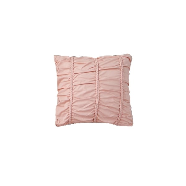 Jersey Knit Cotton Square Pillow in Pink