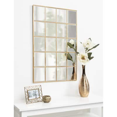 Kate and Laurel Denault Framed Windowpane Mirror - 24x36