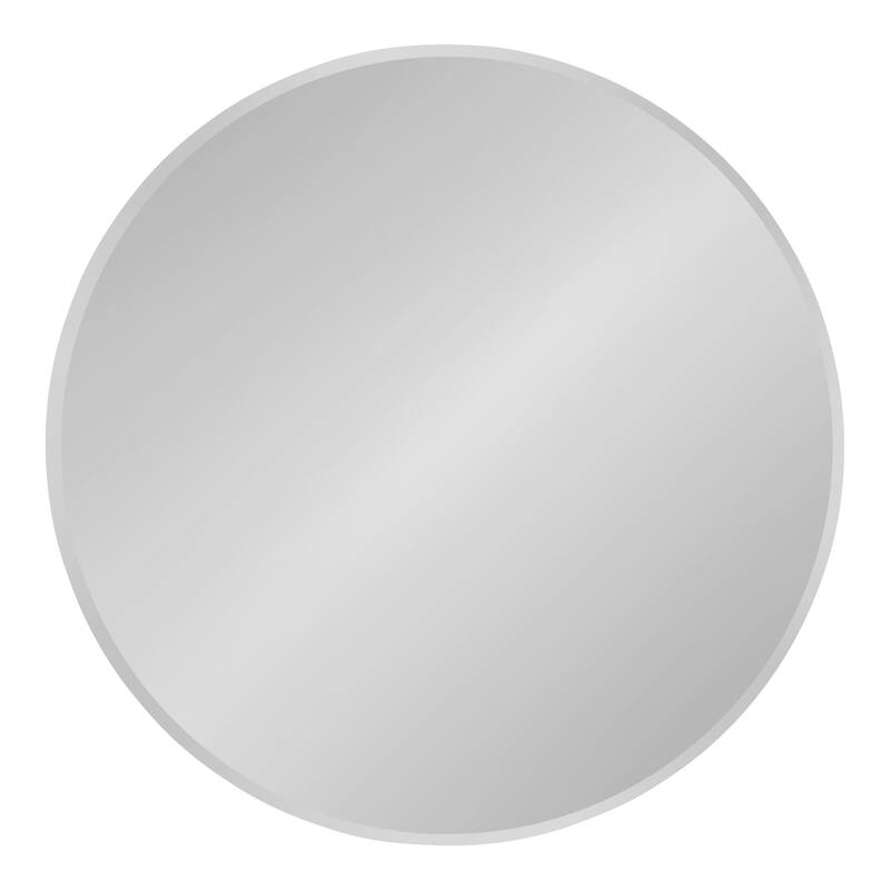Kate and Laurel Azalea Frameless Round Wall Mirror - 26" diameter - Silver