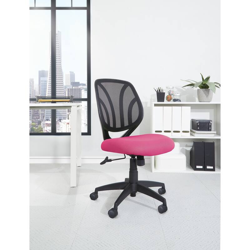 Work Smart Screen Back Armless Task Chair - Pink