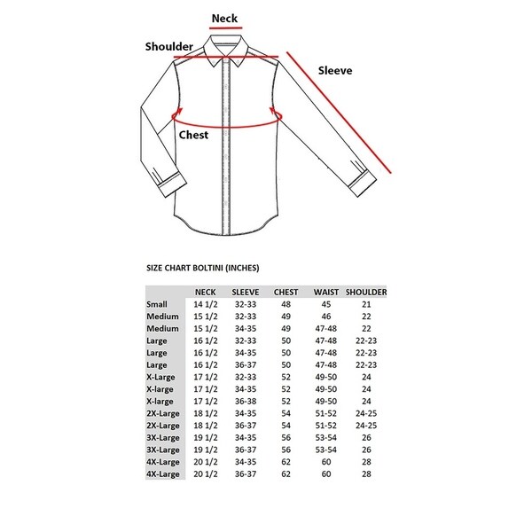 neck size dress shirt