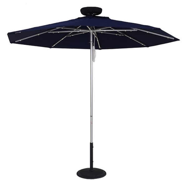MyUmbrellaShop 9 Ft. Illumishade Solar Umbrella with Dark Blue cover