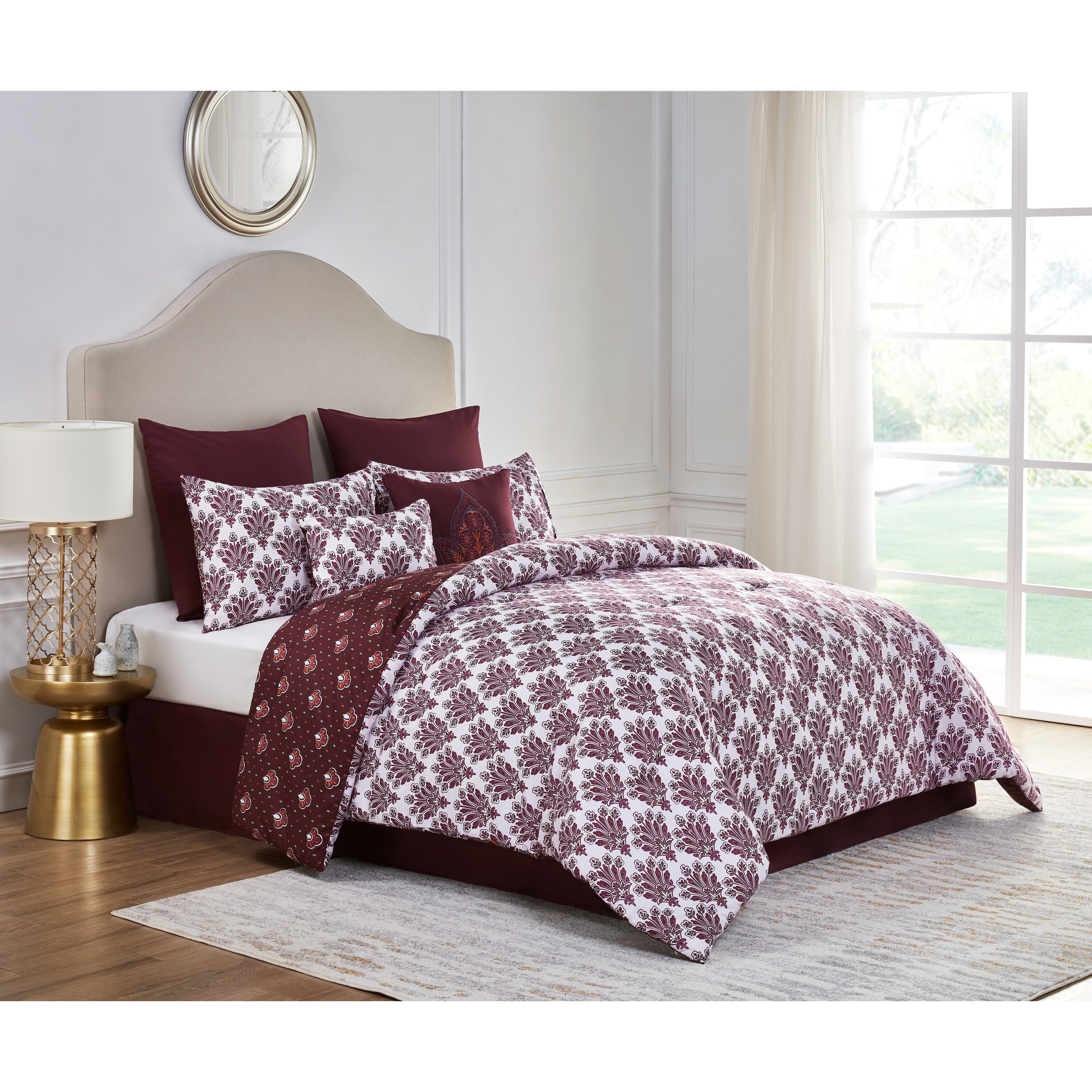 Shop Vcny Home Miranda Reversible Damask Comforter Set On Sale