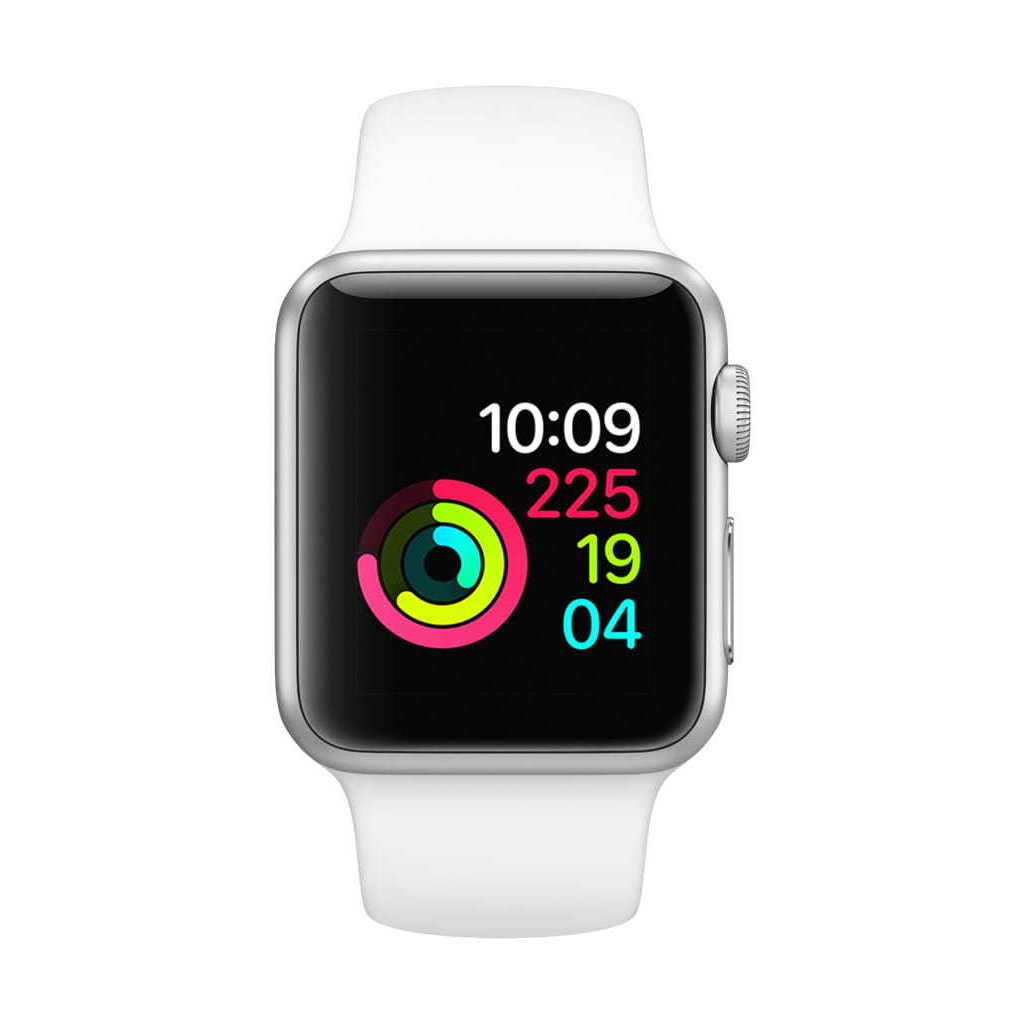 apple watch series 1 38mm silver aluminum case with white sport band