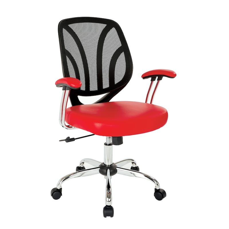 Screen Office Chair with Chrome Padded Arms